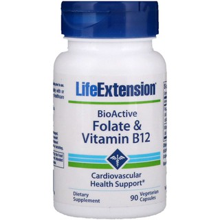 Life Extension, BioActive, Folate &amp; Vitamin B12, 90 Vegetarian Capsules