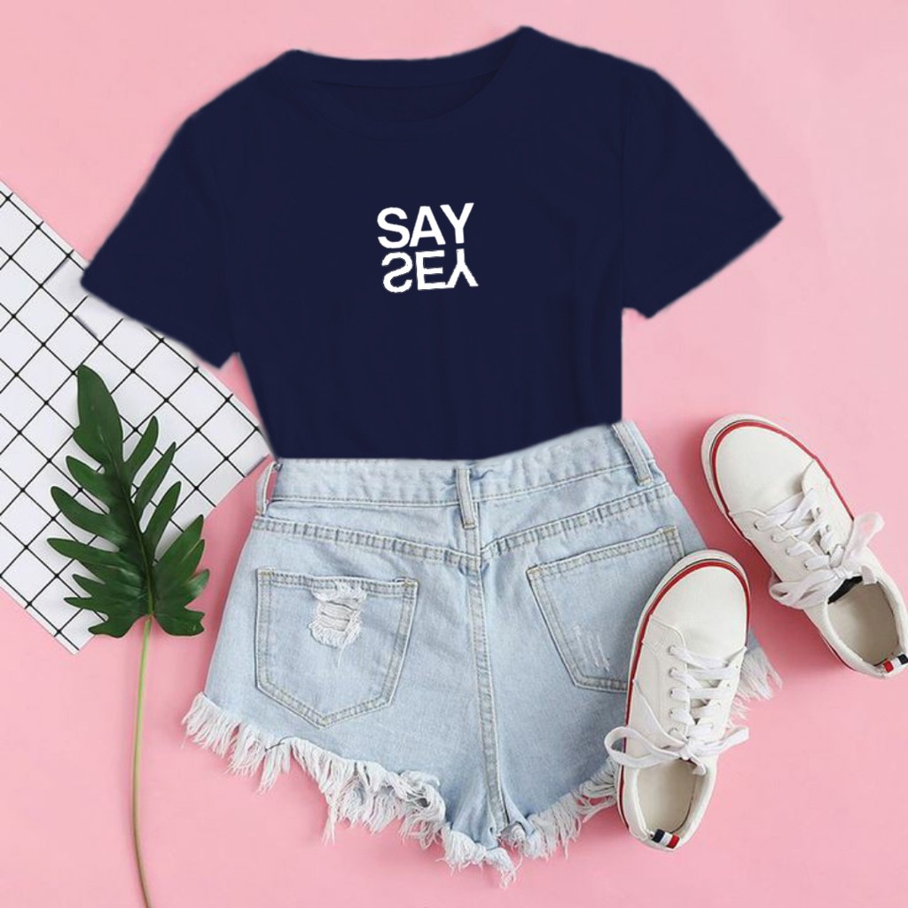 SPOTLIGHT_ID - SAY YES COMBED 30S PREMIUM CASUAL เสื้อยืดสําหรับผู้หญิงและผู้ชาย SAY YES, SAY YSTRO 