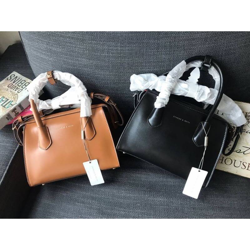 charles & keith double zip structured bag