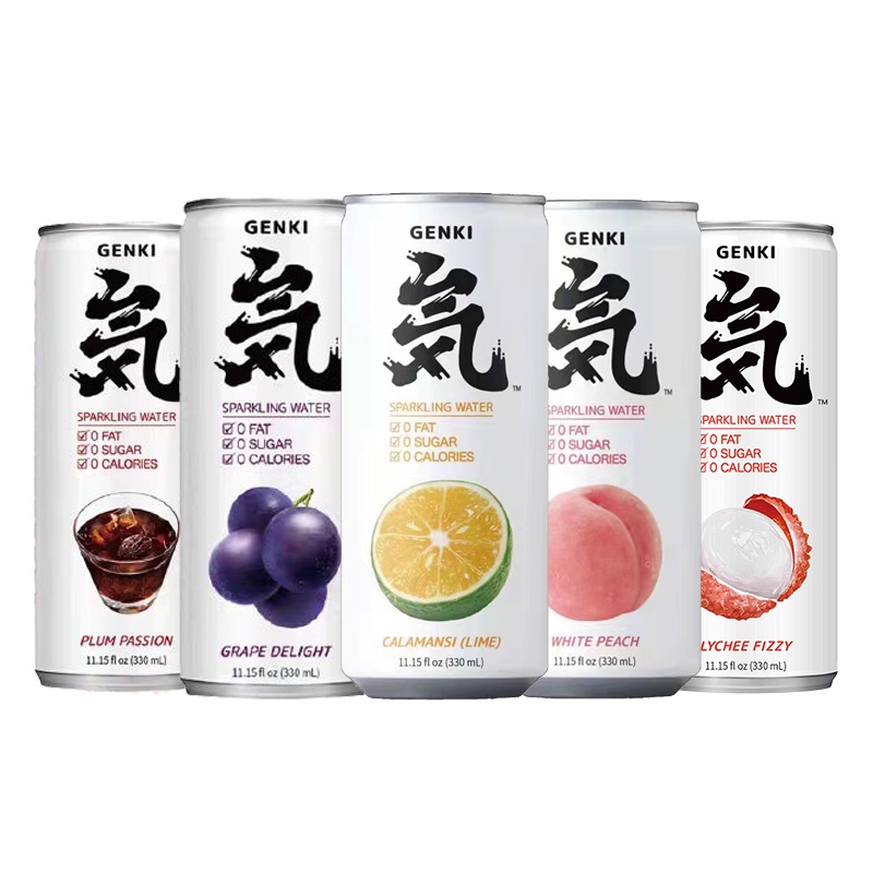 โซดาไร้น้ำตาล สปาร์คลิ่ง วอเตอร์ เบฟเวอเรจ 0Cal Sparkling Soda 元气森林 气泡水 无糖 330ml