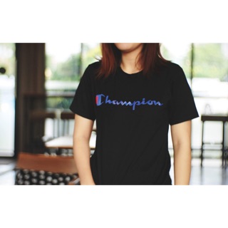 เสื้อยืด Champion สีดำ สีขาว S M L XL ส่งฟรีลงทะเบียน