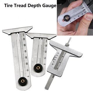 RAINBBWW~1 Pcs Stainless Steel Tyre Tread Depth Gauge Meter Ruler Caliper Measure Tool#Ready Stock