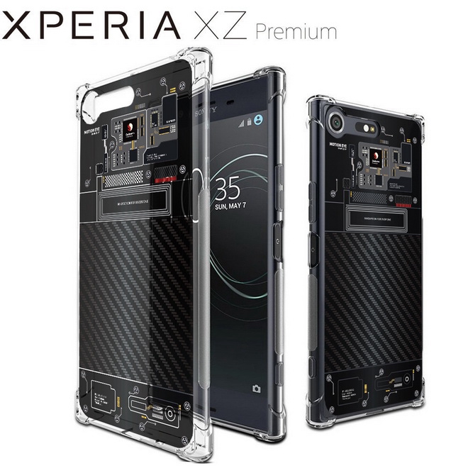 เคส สำหรับ Sony Xperia XZ Premium [Explorer Series] 3D Anti-Shock Protection TPU Case [Translucent]