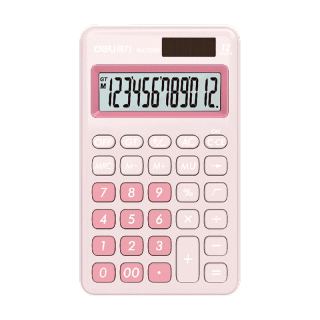 Deli 1200 Calculator 12 digit เครื่องคิดเลขแบบพกพา (ชมพู) สุดน่ารัก สินค้ารับประกัน 3 ปี!! เครื่องคิดเลข เครื่องเขียน