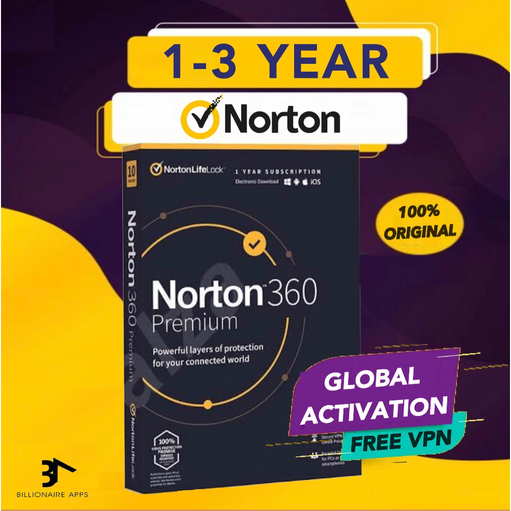 Norton 360 Premium ORIGINAL ANTIVIRUS 10 PC Device + VPN + 100GB CLOUD BACKUP ซอฟต์แวร์ป้องกันความปลอดภัย