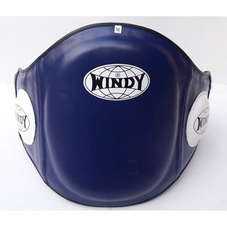 Windy Belly protector Pads TBLPV Navy Training Muay Thai MMA K1เป้าท้องวินดี้ หนังแท้ สีน้ำเงิน (M,L) ป้องกันหน้าท้อง