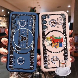 เคสโทรศัพท์มือถือ ขอบสี่เหลี่ยม ลายดอลลาร์ พร้อมแหวนขาตั้ง สําหรับ OPPO Reno6 Z 5G Reno 5 Pro 4 4G 3 Reno2 Z F Kaws