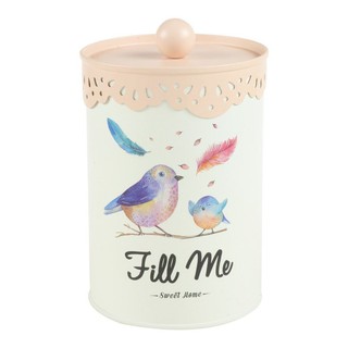 ขวดโหลกลมฝาดึง PINK BIRD 0.96 ลิตร  CANISTER ROUND PINK BIRD 0.96L