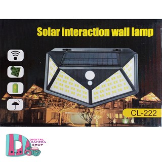 ไฟโซล่าเซลล์ SOLAR Interractlon Wall Lamp  CL222  ไฟติดผนัง เซ็นเซอร์  ไฟ LED 222  ดวง (ไฟสีขาว)