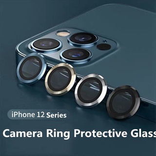 【JUN】กระจกนิรภัยกันรอยเลนส์กล้อง 3d พร้อมแหวนโลหะ สําหรับ iPhone 12 Pro Max