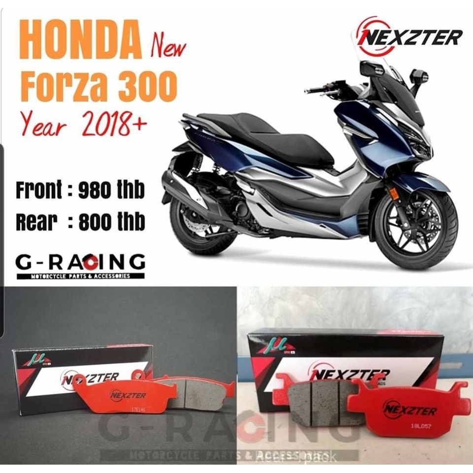 ผ้าเบรค (หน้า+หลัง) NEXZTER สำหรับ Honda Forza 300 , 350,ADV350 2018-23