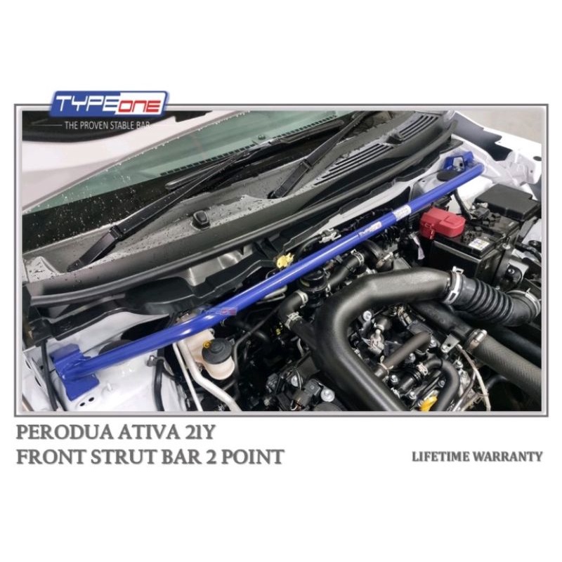 PERODUA ATIVA TYPEONE SAFETY BAR FRONT STRUCT BAR + REAR ANTI ROLL BAR (19mm)