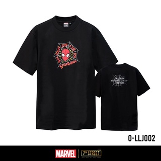 เสื้อยืดผ้าฝ้ายพิมพ์ลาย MARVEL X 7th Street เสื้อยืดแบบโอเวอไซส์  (Oversize) รุ่น O-LLJ002 SPIDER-MAN