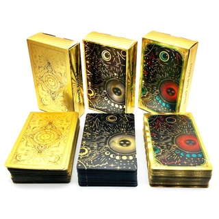 ทาโรต์สีทอง พลาสติก กันน้ำ ยิปซีที่หรูหรา การ์ดที่ควรสะสม Luxury Gold Foil Gypsy Cards Tarot PVC Gold Foil Box