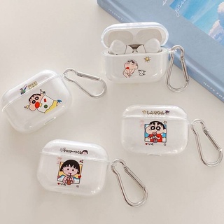 เคสหูฟัง TPU นิ่ม กันกระแทก ลายการ์ตูนชินจังน่ารัก สําหรับ Airpods 1 2 Pro