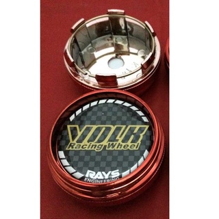 ฝาครอบดุมล้อ ดุมล้อ Rays VR VOLK RAYS  TE37 CE28 สีแดง 61 มีสปริงดันขา