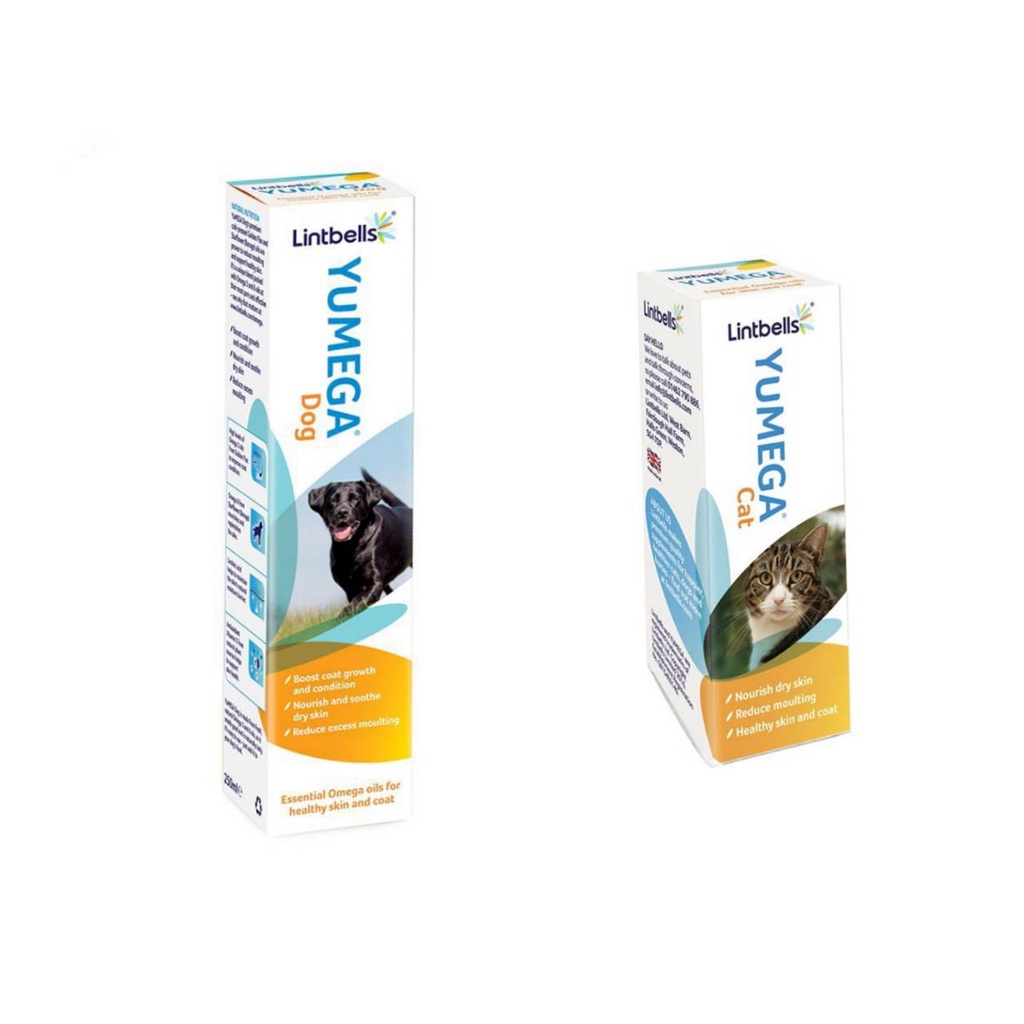 Lintbell Yumega Dog & Cat  อาหารเสริม บำรุงผิว เส้นขน สำหรับสุนัข และ แมว ขนาด 50 ml และ 250 ml.