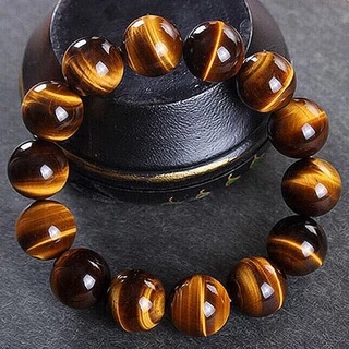 สร้อยข้อมือลูกปัดหินตาเสือสีเหลืองธรรมชาติสําหรับผู้ชายและผู้หญิงคู่เสน่ห์โชคดีโชคดีรักษาลูกปัดโยคะสมาธิแฟชั่นสร้อยข้อมือย้อนยุ