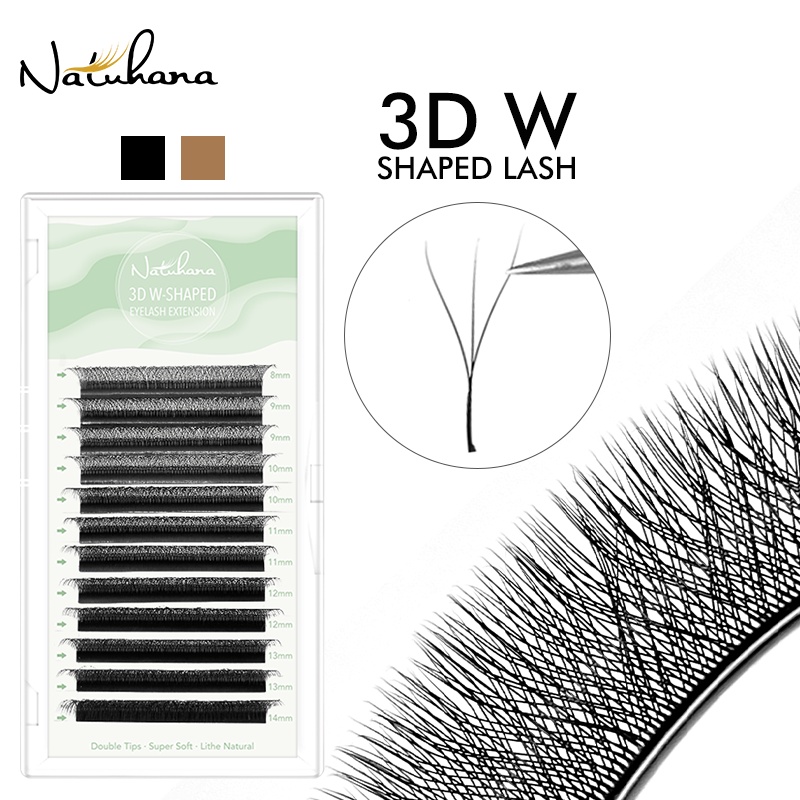 Natuhana ขนตาปลอม ขนมิงค์นิ่ม เนื้อแมตต์ สีน้ําตาลดํา 3D รูปที่ 2