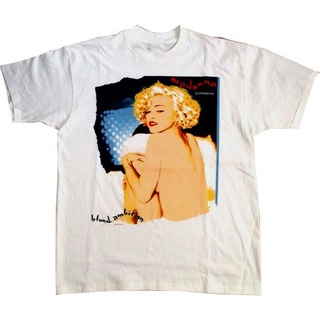 tshirtเสื้อยืดคอกลมฤดูร้อนเสื้อยืด ลาย Madonna Blond Ambition สีขาว สําหรับผู้ชาย และผู้หญิง ไซซ์ S - 234Xl U1070Sto4XL