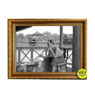 รูปเสด็จฯพ่อร.5ทรงทำอาหารพร้อมกรอบ