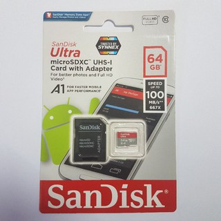 Sale🔥Sandisk 64GB.Ultra microSD ความเร็ว 100MB/s ความจุ 64GB