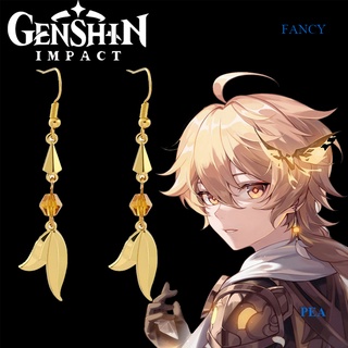 Fancy Genshin Impact Aether Inspired ต่างหูคอสเพลย์ สําหรับผู้หญิง ผู้ชาย