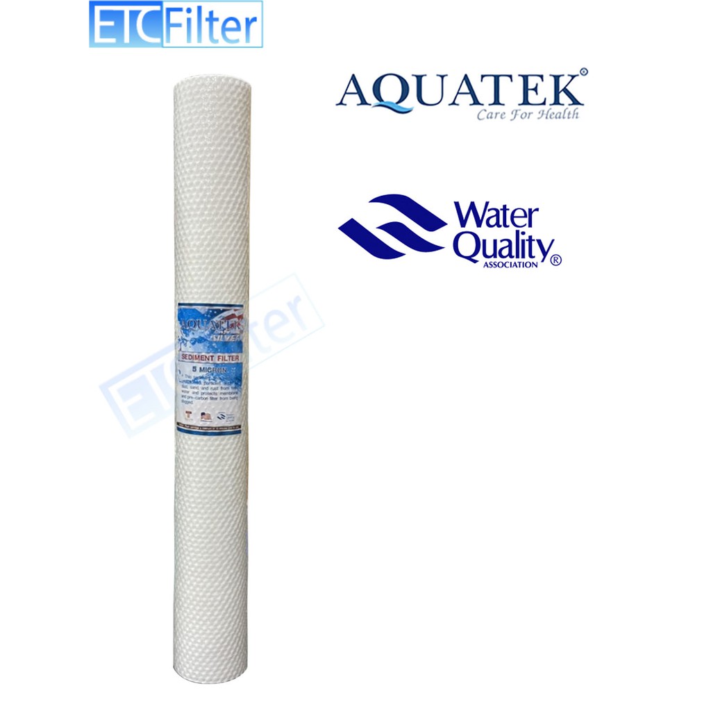 ไส้กรองน้ำ PP Aquatek Sliver USA คุณภาพสูง ขนาด 20 นิ้ว 5 ไมครอน
