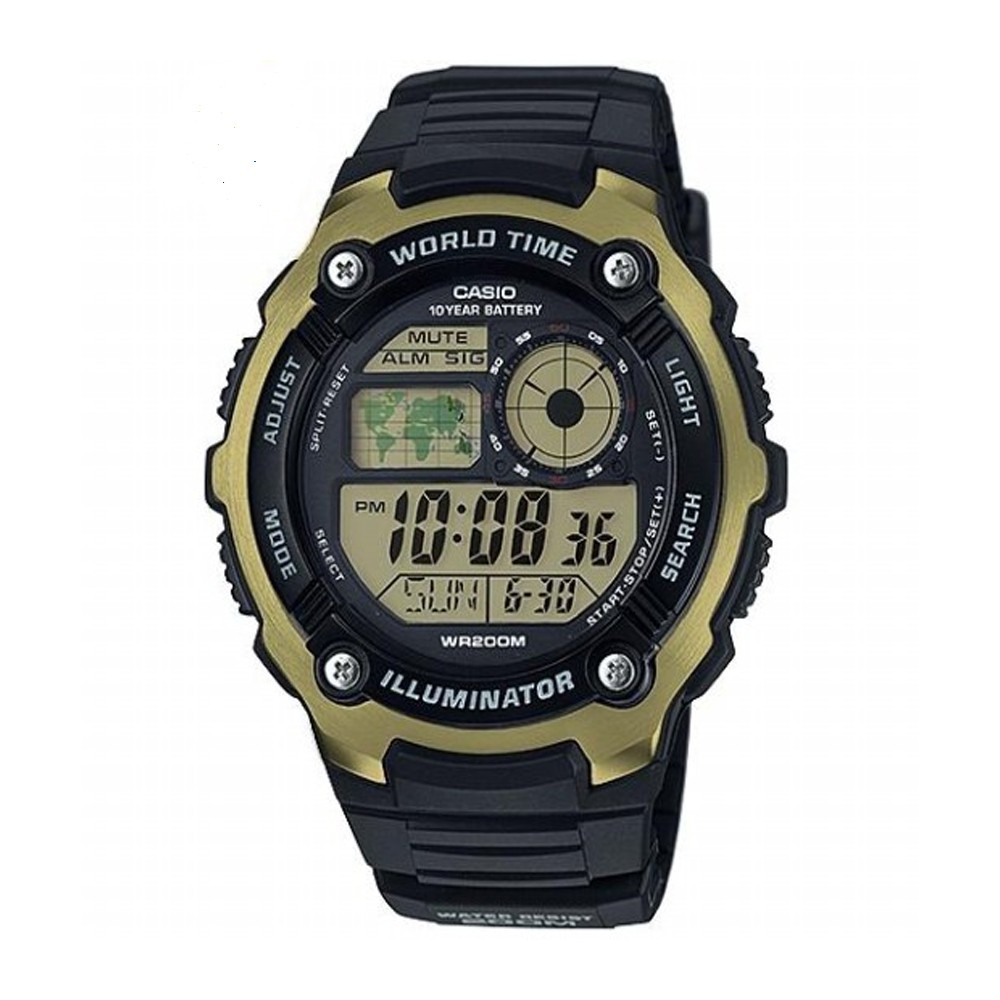 นาฬิกาคาสิโอของแท้ Casio Standard นาฬิกาข้อมือผู้ชาย สายเรซิ่น รุ่น AE-2100WG