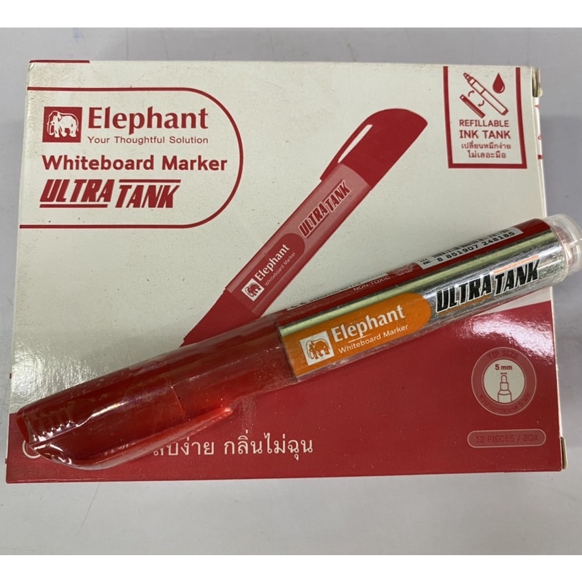 ปากกาไวท์บอร์ดตราช้าง หมึกสีเข้ม กลิ่นไม่ฉุน WhiteBoark Marker ULTRA TANK - รูปที่ 5