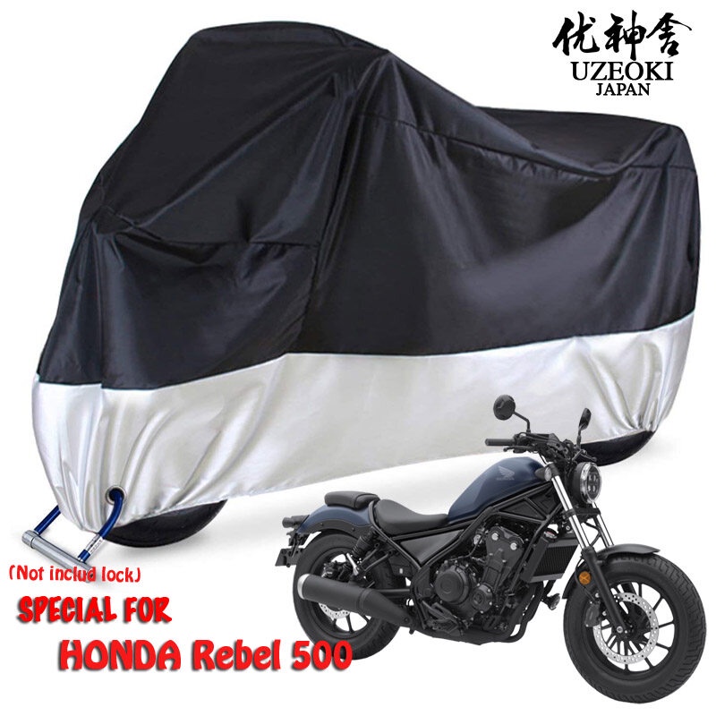 Huiyisunny HONDA Rebel 500 ฝาครอบรถจักรยานยนต์มอเตอร์กันน้ําอุปกรณ์กันฝนกันฝุ่นป้องกันรังสีอัลตราไวโอเลตป้องกันฝุ่นรถยนต์ไฟฟ้า Sun