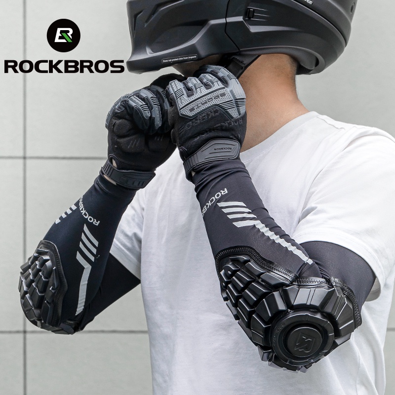 ROCKBROS ปลอกแขน ผ้าเรยอน กันแดด ป้องกันรังสียูวี สําหรับขี่รถจักรยานยนต์