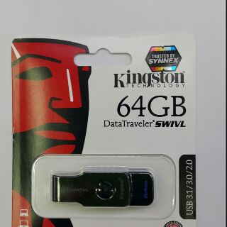 ไดร์ USBKINGSTON USB 3.1 64GB ของแท้ ประกันของแท้ SYNNEX 5 ปี เก็บแพ็คเกจไว้