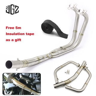 NINJA ท่อไอเสียสแตนเลสสำหรับ for Kawasaki Ninja400 Z400 คอบอมฟูลสแตนเลส Motorcycle exhaust pipe