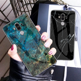 Yyn เคสโทรศัพท์มือถือกระจกนิรภัย แบบแข็ง ลายหินอ่อน แวววาว สําหรับ Huawei Mate 9 pro Mate9