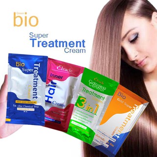 Green Bio Super Treatment กรีนไบโอ ซุปเปอทรีทเมนท์ครีม ปรับสภาพเส้นผมหลังการ ยืด ดัด ย้อม มี 4 สูตร (30 ml. x 1 ซอง)