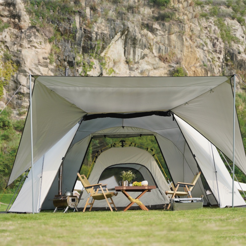 เต็นท์กลางแจ้ง▫◐vidalido outdoor camping spherical dome tent 10 คนห้องนั่งเล่นเต็นท์ครีมกันแดด full mesh กันสาดยุง