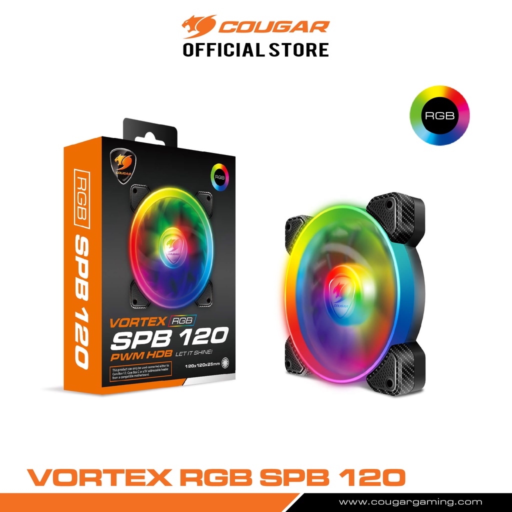COUGAR VORTEX RGB SPB 120 Cooling Fan : Fan Case พัดลมเคส RGB ประกัน 1 ปี