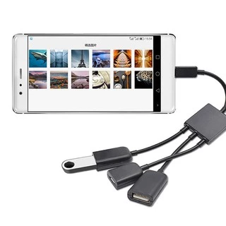 Type C Cable 3 in 1 USB C Type C OTG Host Cable Hub Cord Adapter Connector Splitter