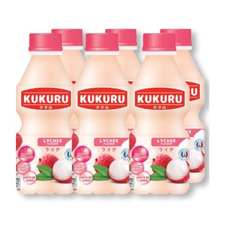 คูคูรุ เคริ่องดื่มน้ำลิ้นจี่ผสมโยเกิร์ตและวุ้นมะพร้าว 280ml แพค 6 ขวด