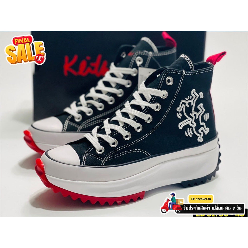 รองเท้าCONVERSE X KEITH HARING RUN STAR HIKE W BLACK WHITE RED size.36-43 [ ดำ ] รองเท้าผ้าใบ รองเท้าลำลอง