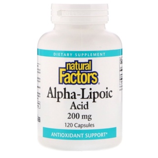 ถูกสุด! ALA 120 เม็ด Natural Factors, Alpha-Lipoic Acid 120 Capsules