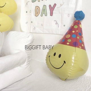 🙂ลูกโป่งฟอยด์ hat smiley ขนาด62*33cm พร้อมส่งในไทย