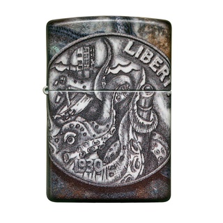 Zippo ไฟแช็กรุ่น 49434 Pirate Coin Design ของแท้ รับประกันตลอดชีวิต นำเข้าและจำหน่ายโดยตัวแทนจำหน่าย