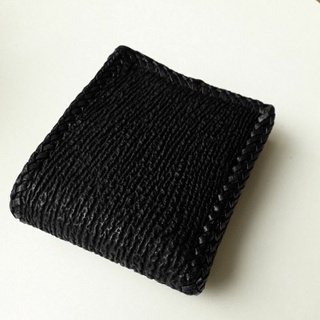 shark wallet black lacing กระเป๋าหนังปลาฉลามสีดำแท้