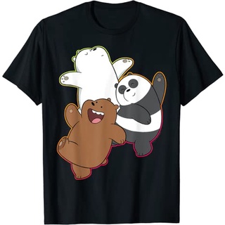 เสื้อยืดผ้าฝ้ายพรีเมี่ยม เสื้อยืด พิมพ์ลาย We Bare Bears Dancing ไล่โทนสี