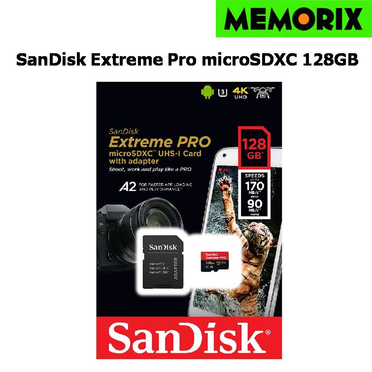 SanDisk 128GB Micro SDXC Extreme Pro อ่าน 170MB/s เขียน 90MB/s
