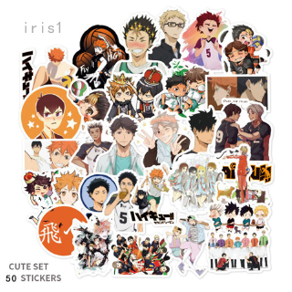 สติกเกอร์ PVC รูปการ์ตูน Haikyu กันน้ำ สำหรับติดตกแต่ง 50 ชิ้น