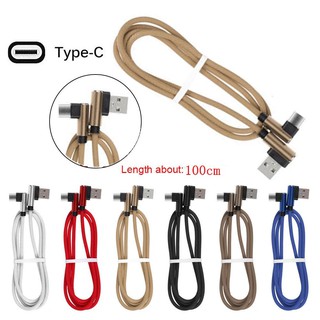 90 Degree Elbow Fast Data sync Charging Type-c Cable For Samsung Note 8 S8 Oneplus 3 2 USB-C