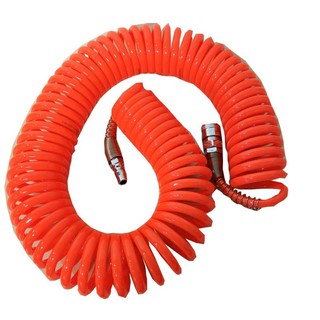 สายลมสปริง ขนาด 5x8 มม.พร้อมคอปเปอร์ /สายลม แบบสปริง PU AIR HOSE มีให้เลือกขนาด 6 เมตร